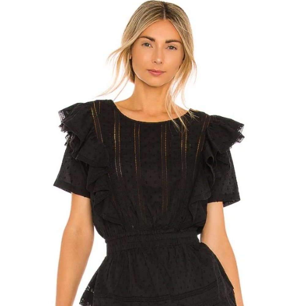 LoveShackFancy Black Natasha Dress